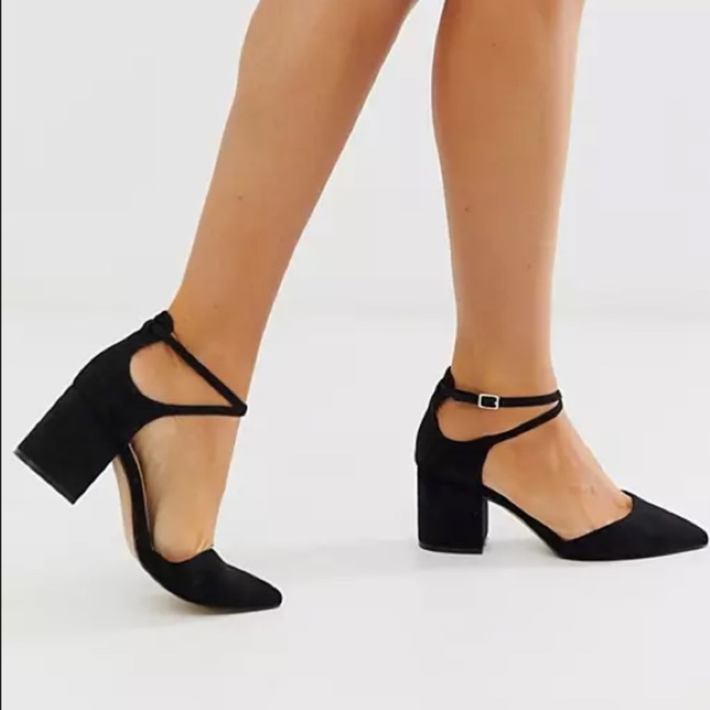 ALDO Brookshear Block Heel Pump Black Suede US 7